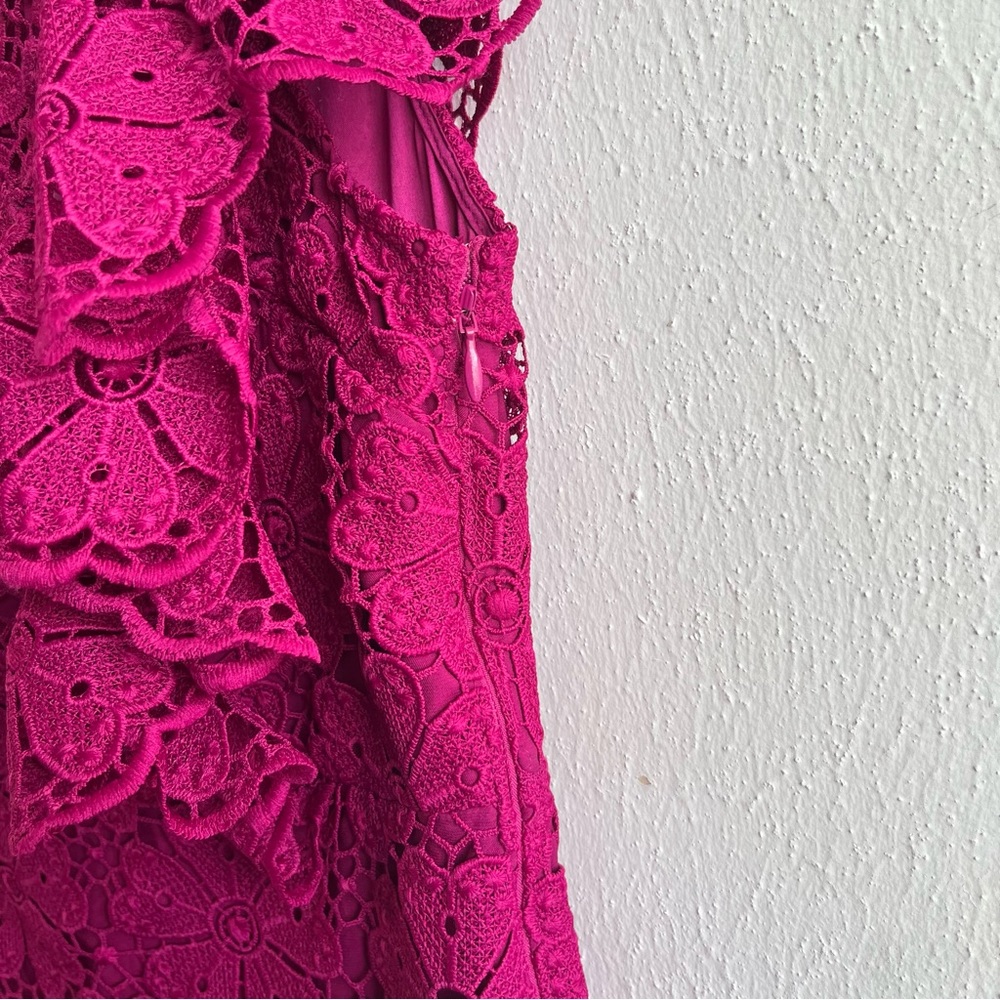 Kate Spade Dress Beetjuice Magenta Pink Spade Lace Mini Dress Sz 12 NWT - Picture 8 of 15